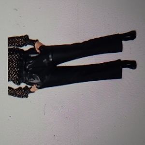 Faux leather drawstring pants XL